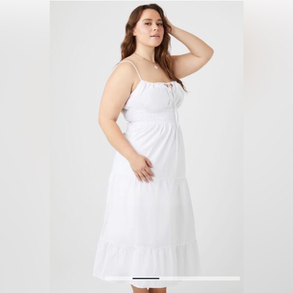 Forever 21 Plus Flounce Midi Dress 1X - Picture 2 of 6